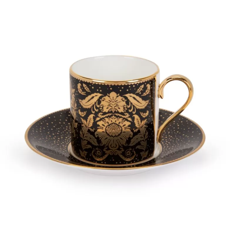 Cups & Saucers | Royal Collection Shop Acanthus Black Coffee Cup And Saucer