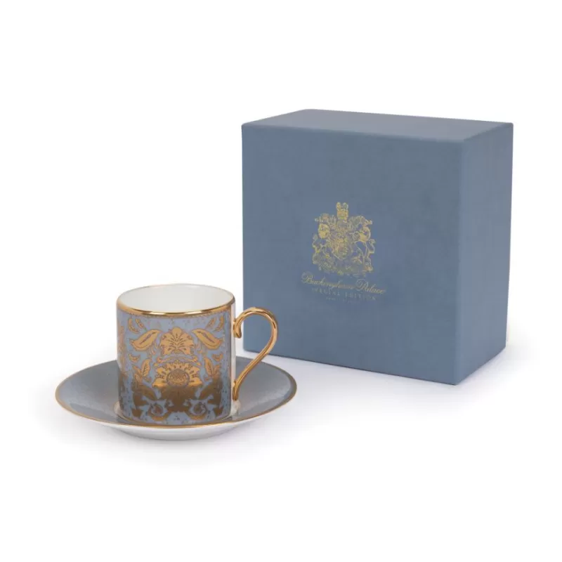 Cups & Saucers | Royal Collection Shop Acanthus Grey Coffee Cup And Saucer
