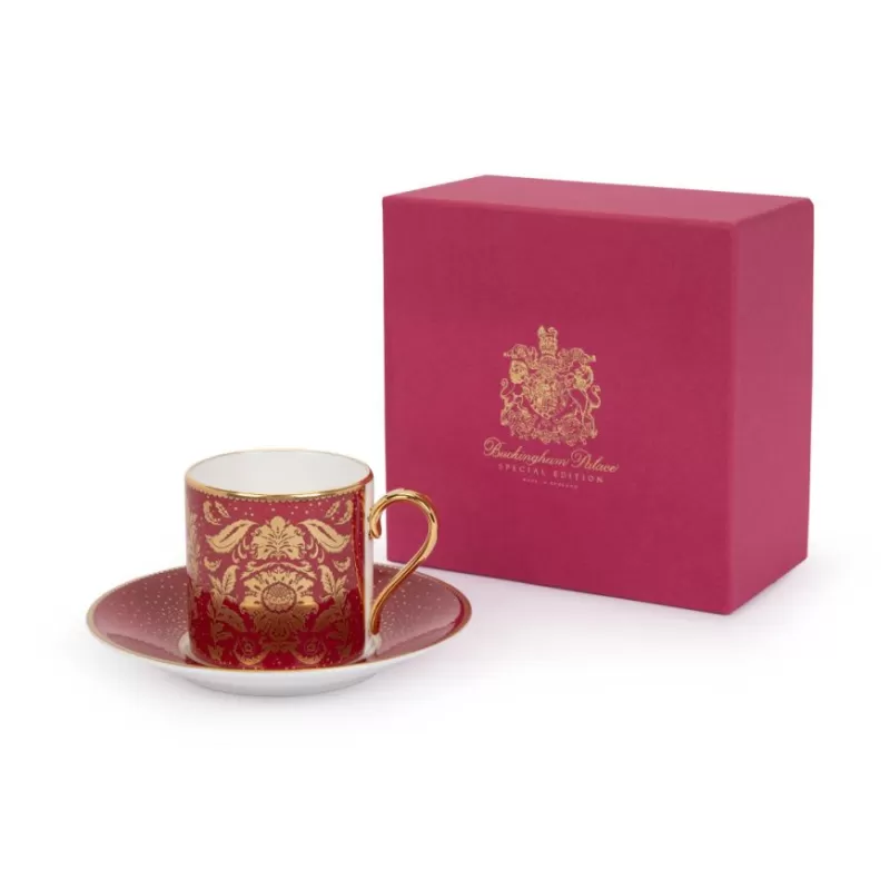 Cups & Saucers | Royal Collection Shop Acanthus Pink Coffee Cup And Saucer