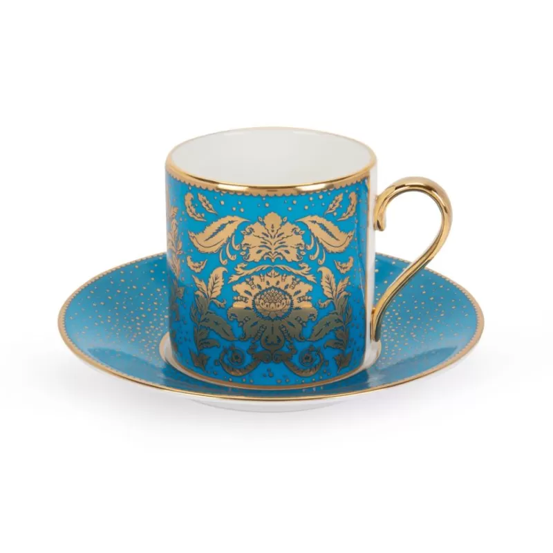Cups & Saucers | Royal Collection Shop Acanthus Turquoise Coffee Cup And Saucer