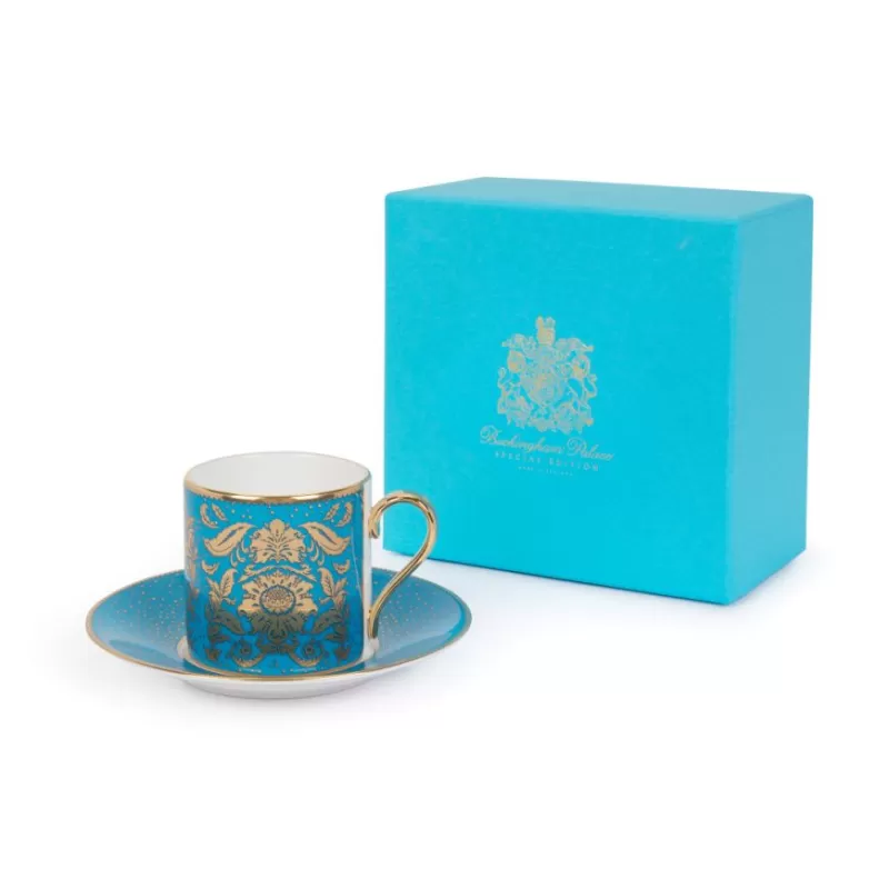 Cups & Saucers | Royal Collection Shop Acanthus Turquoise Coffee Cup And Saucer