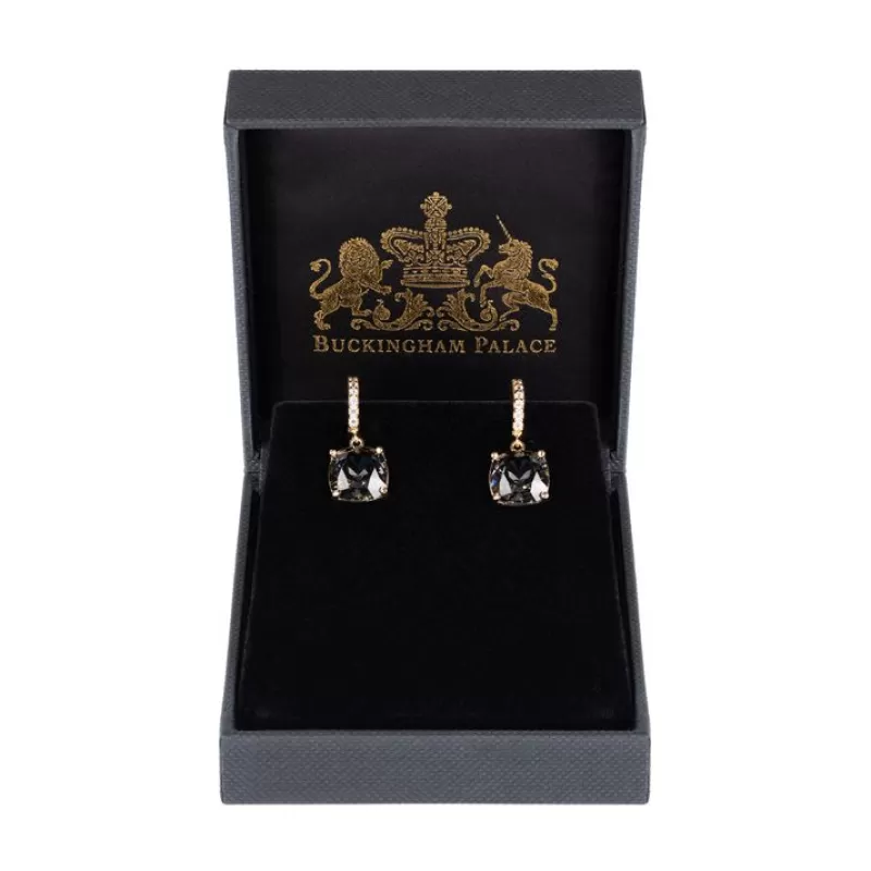 Earrings | Royal Collection Shop Black Square Crystal Earrings