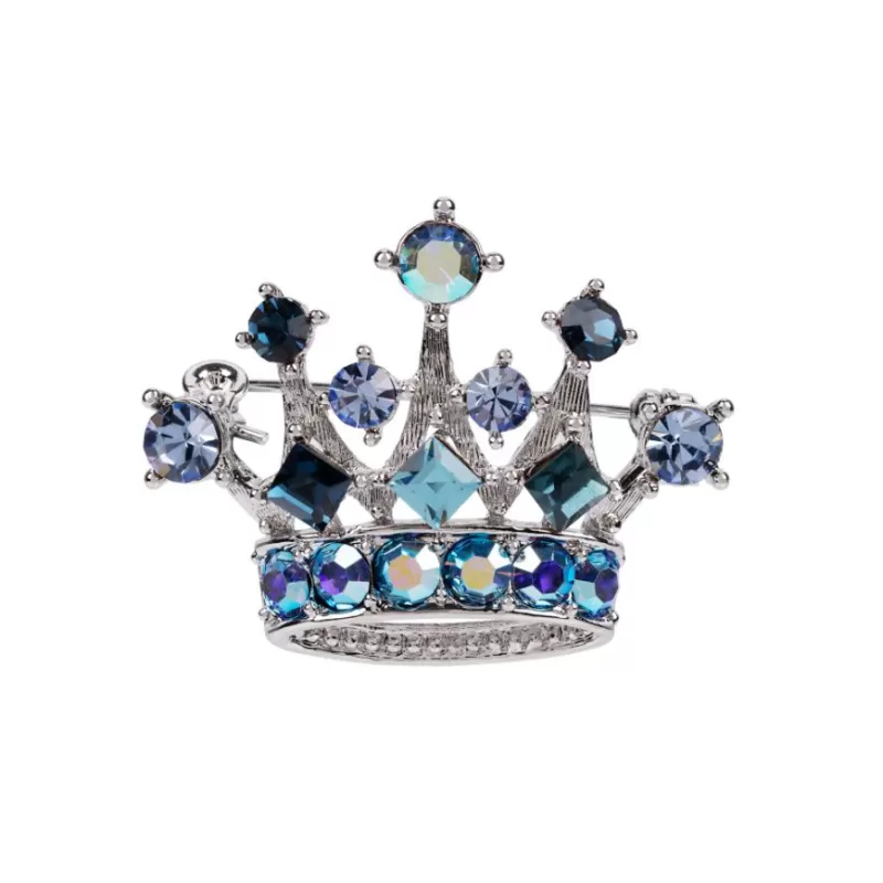 Brooches | Royal Collection Shop Blue And Silver Crown Brooch