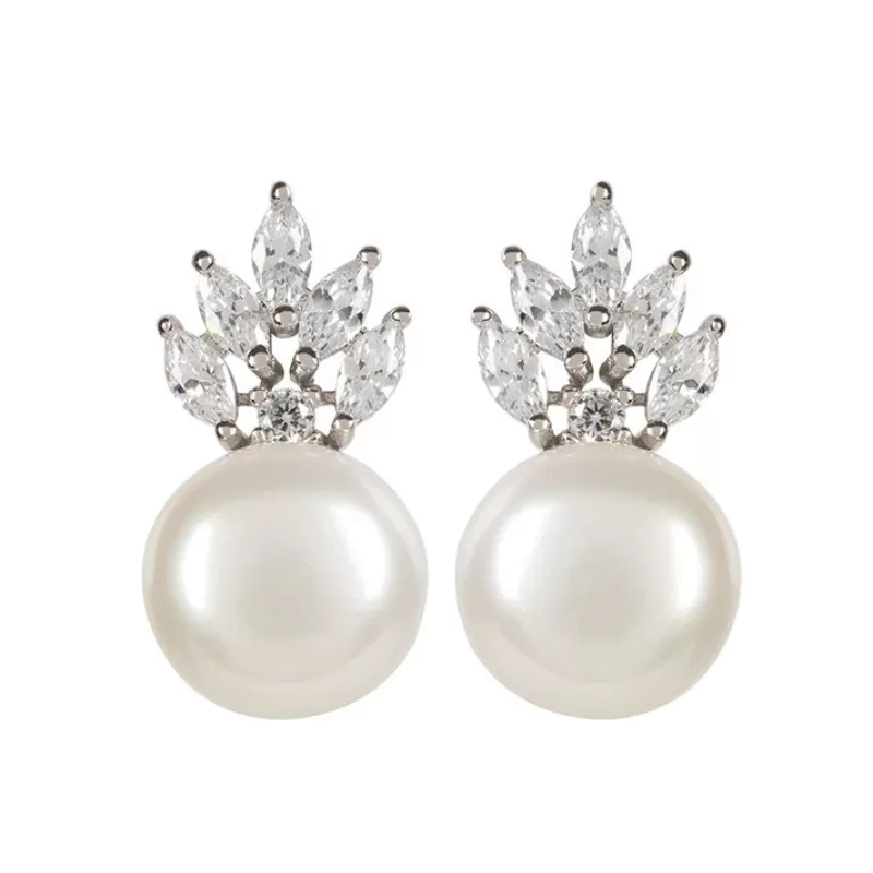 Earrings | Royal Collection Shop Crown And Pearl Stud Earrings
