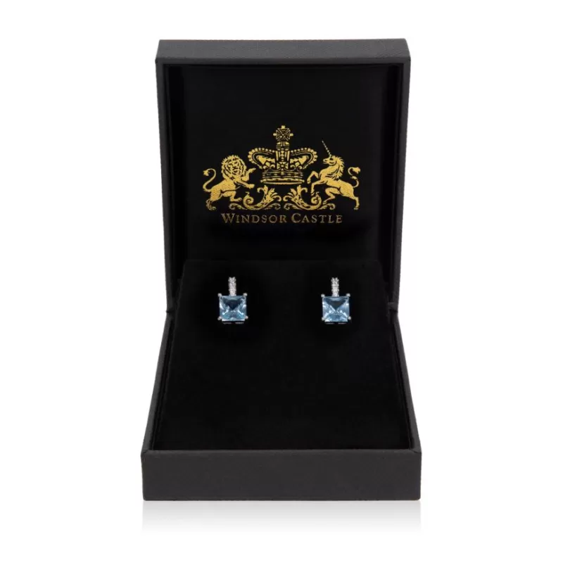 Earrings | Royal Collection Shop Crystal Square Drop Earrings
