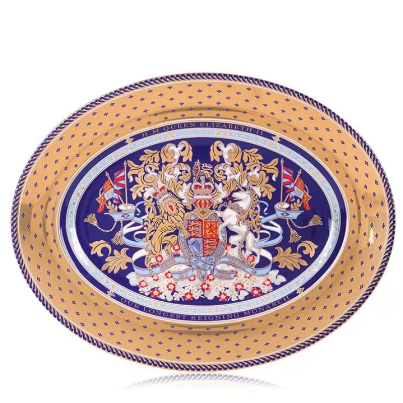 Plates & Bowls | Royal Collection Shop Longest Reigning Monarch Oval Charger