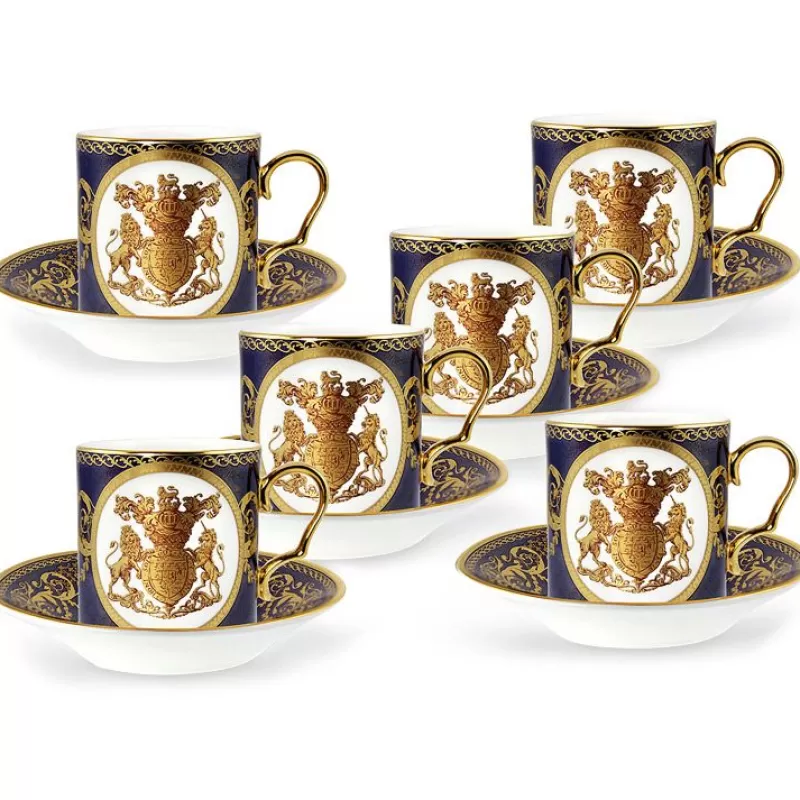 Cups & Saucers | Royal Collection Shop Lustre Cobalt Coffee Cup And Saucer Set
