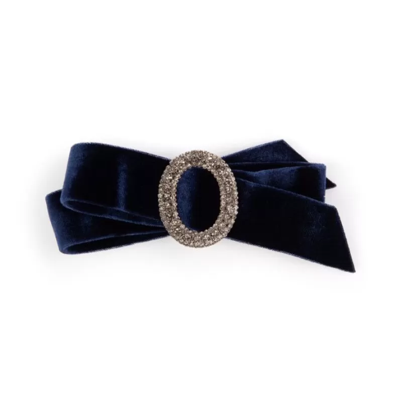 Hair Accessories | Royal Collection Shop Navy Velvet Bow