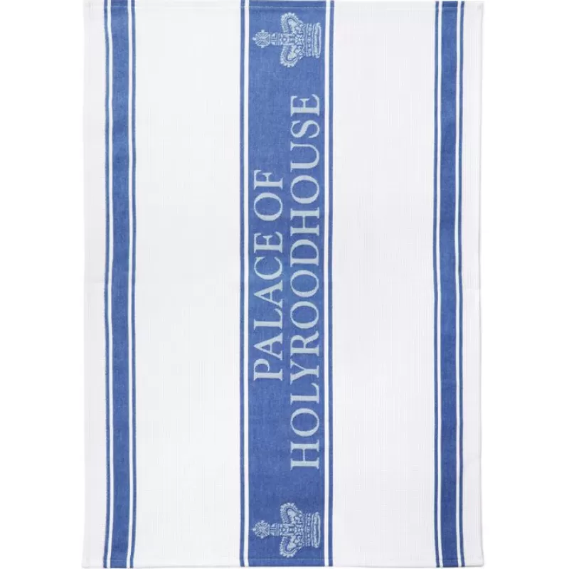 Breakfast Table | Royal Collection Shop Palace Of Holyroodhouse Blue Waffle Tea Towel