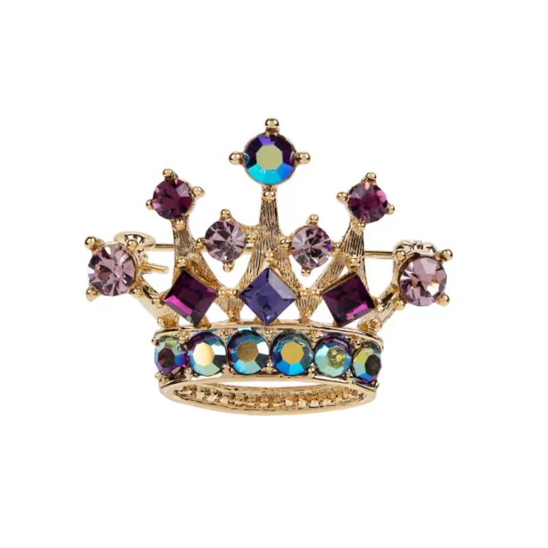 Brooches | Royal Collection Shop Purple And Gold Crown Brooch