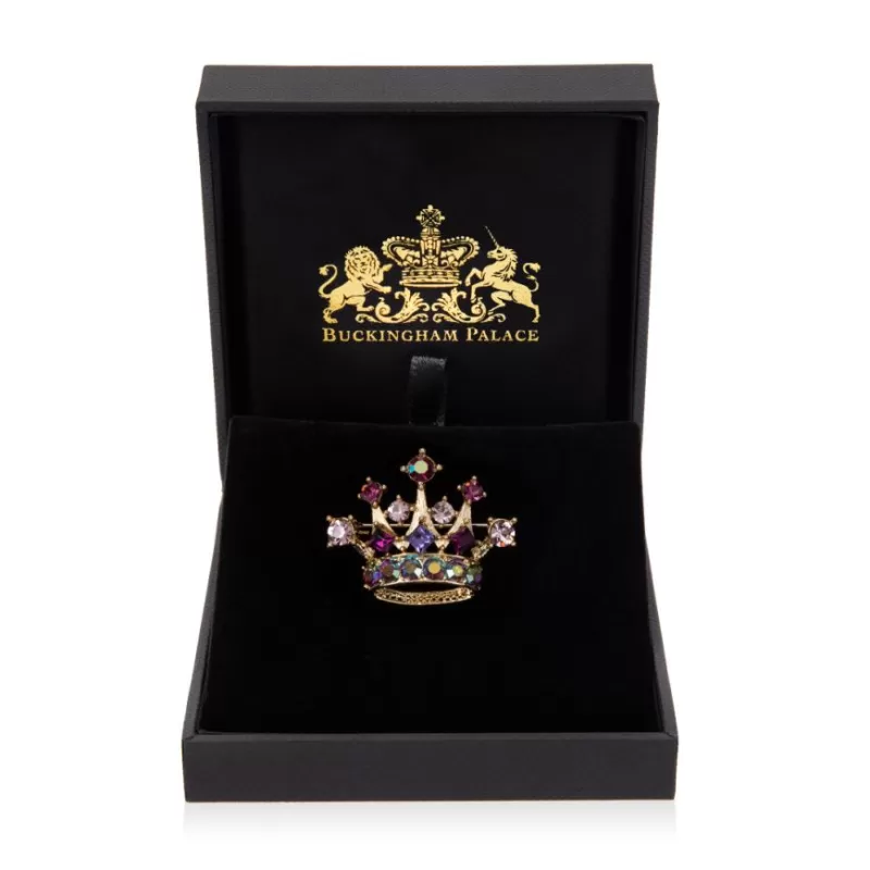 Brooches | Royal Collection Shop Purple And Gold Crown Brooch