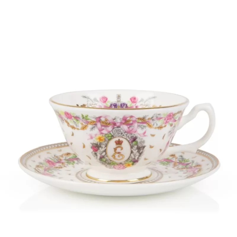 Cups & Saucers | Royal Collection Shop Queen Elizabeth Ii Commemorative Teacup And Saucer