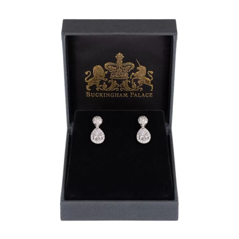 Earrings | Royal Collection Shop Silver Drop Teardrop Earrings