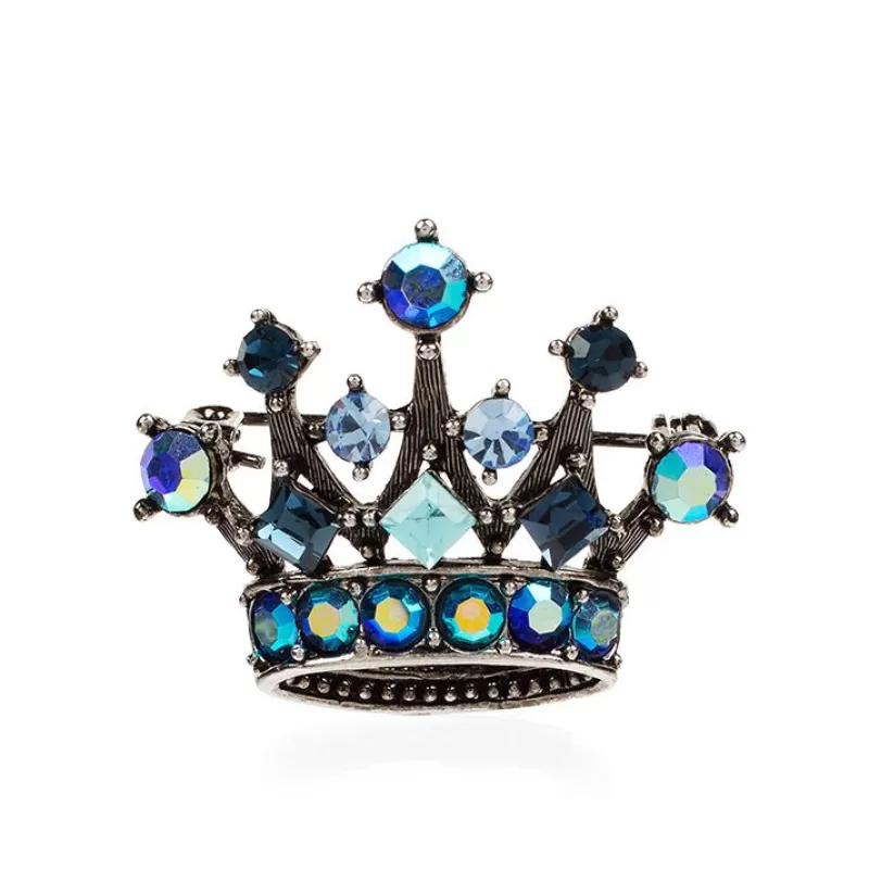 Brooches | Royal Collection Shop Small Blue Crystal Crown Brooch