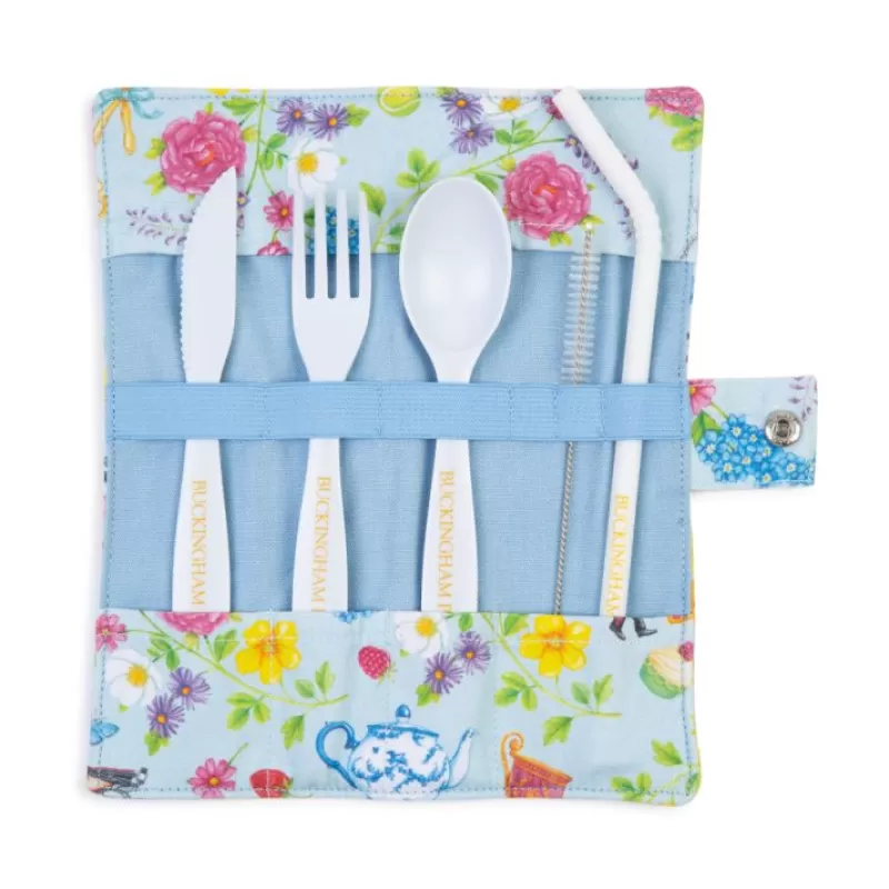 Picnics | Royal Collection Shop The Summertime Blue Bamboo Cutlery Wrap