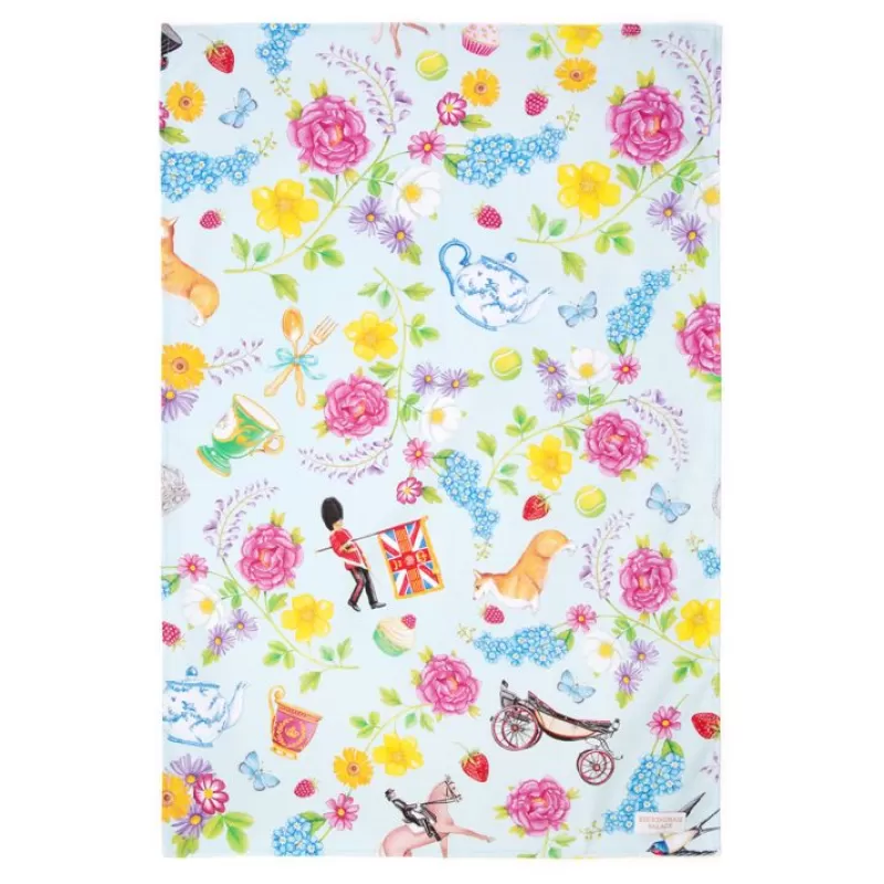 Home Linens | Royal Collection Shop The Summertime Blue Tea Towel