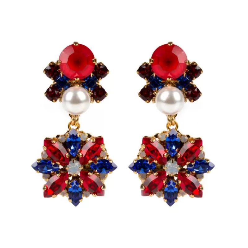 Earrings | Royal Collection Shop Vicki Sarge Red, White And Blue Large Drop Earrings