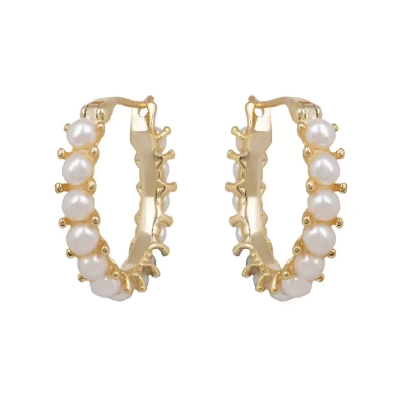 Earrings | Royal Collection Shop White Pearl Hoop Earrings