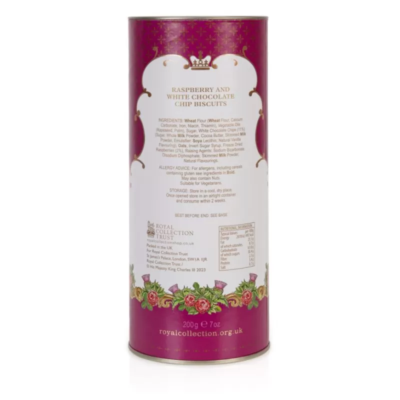 Biscuits | Royal Collection Shop Windsor Castle White Chocolate And Raspberry Biscuit Tube
